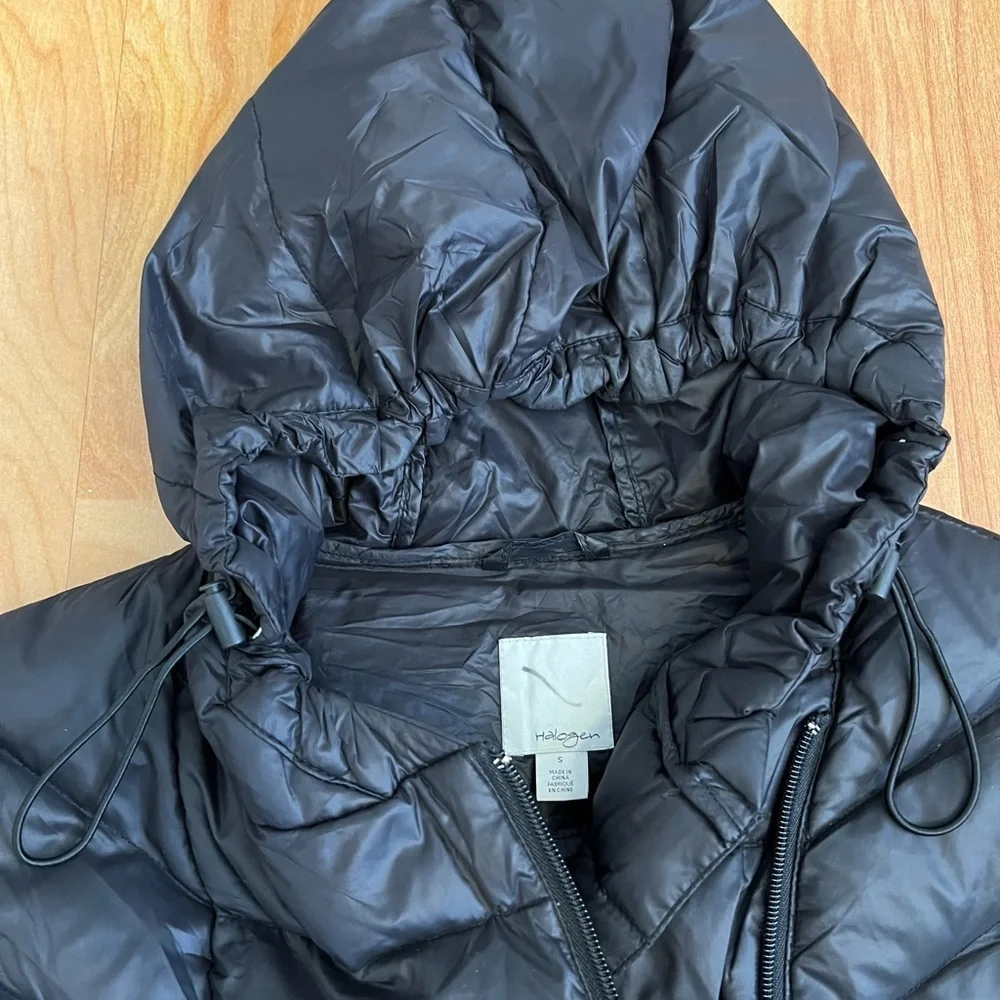 Halogen Black Puffer Down Jacket sz Small